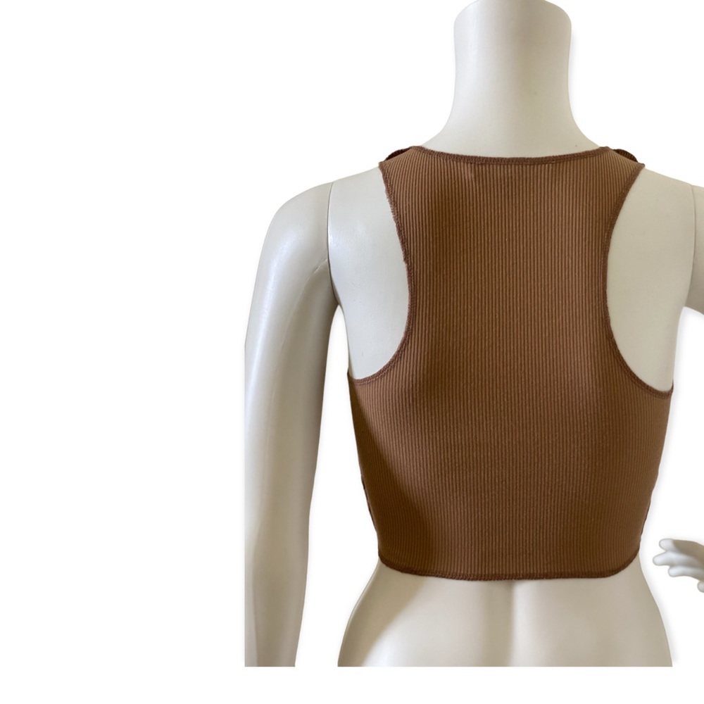 Nude Mixed Threads Tank Crop Top - Picture 2 of 4
